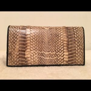 Snake Skin and leather Clutch or Wallet